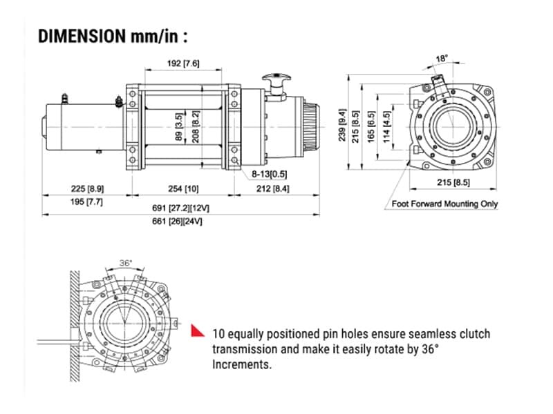 Лебедка электрическая COMEUP DV-18 24V (EAC)