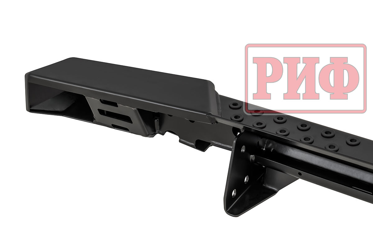 Бампер РИФ силовой задний УАЗ Буханка с фонарями, возможностью установки фаркопа, лифт 65 мм