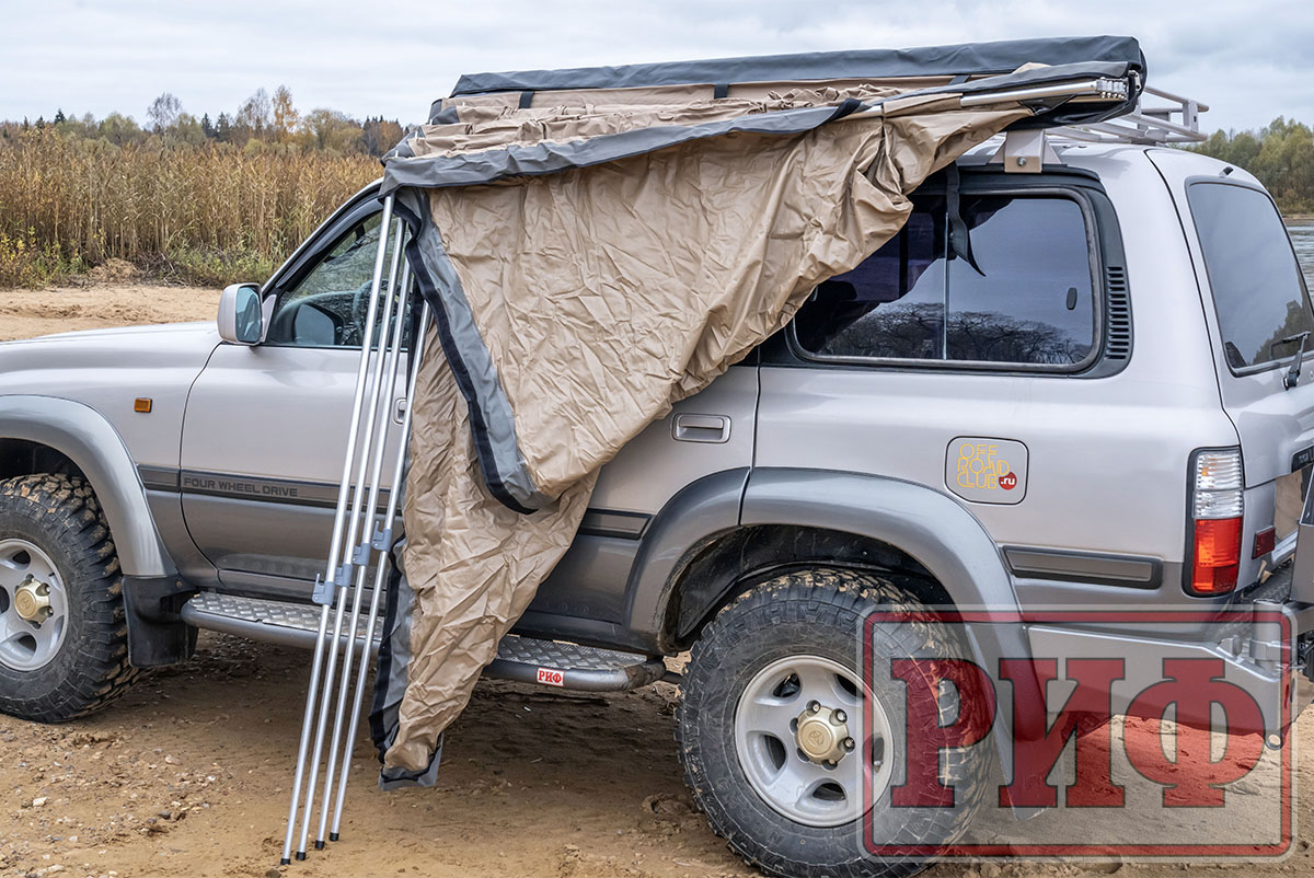 Маркиза автомобильная РИФ комбинированная (прямоугольная с веерной частью) 2,0х2,0 м (левая)