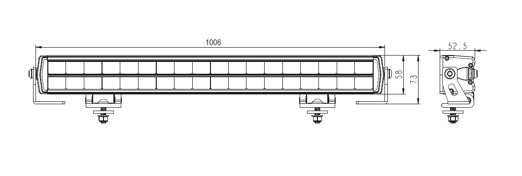 Светодиодная фара 360w 9V-36V BRTLED 40 дюймов (прямая, двухрядная) комбинированный свет