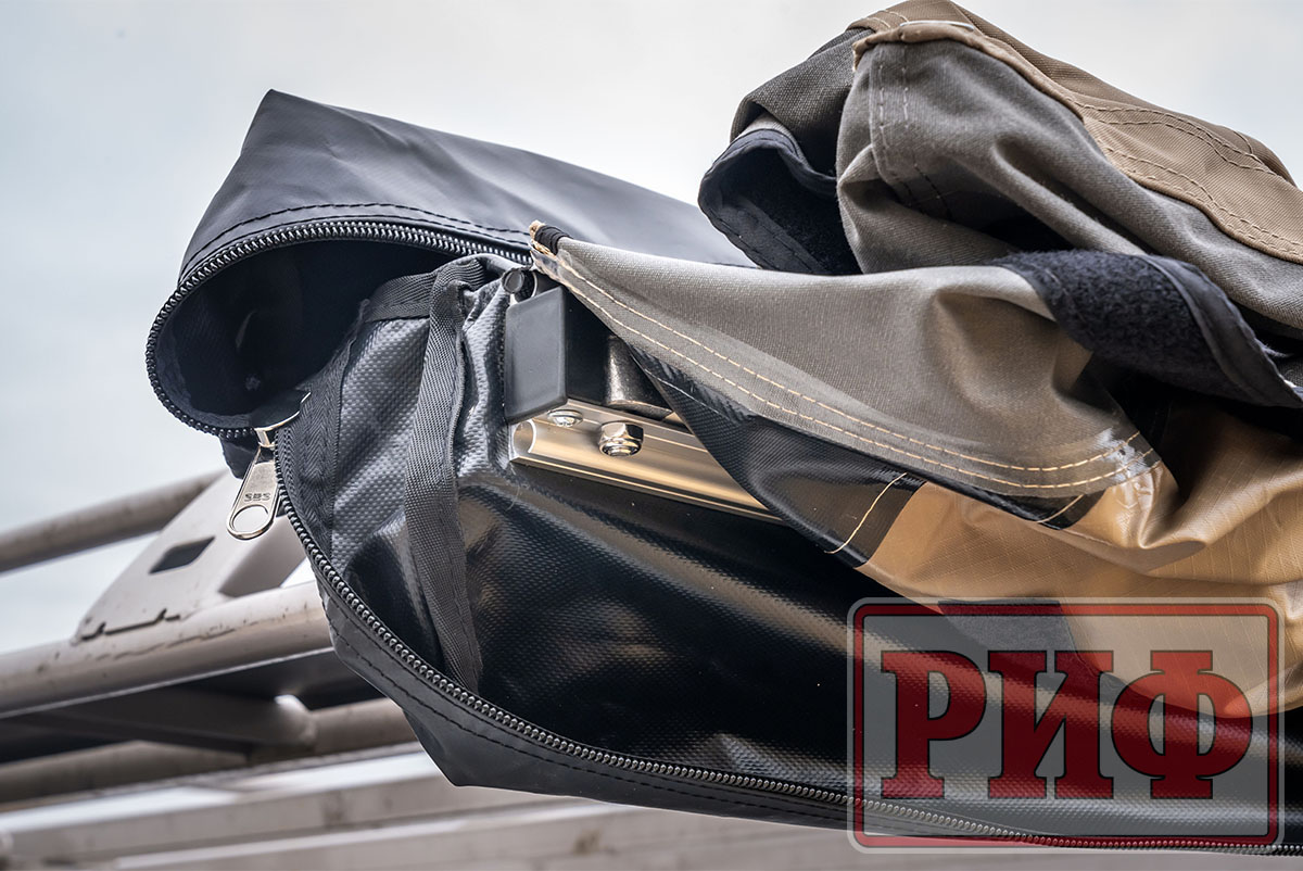 Маркиза автомобильная РИФ комбинированная (прямоугольная с веерной частью) 2,0х2,0 м (левая)