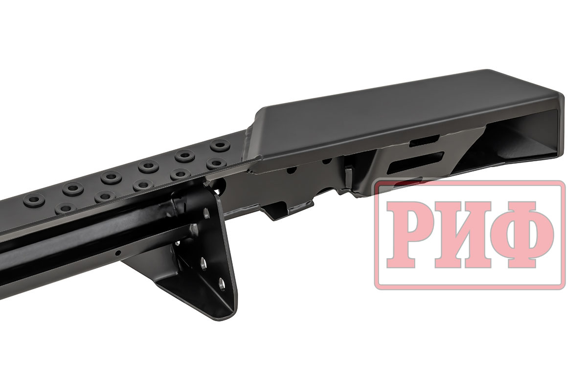 Бампер РИФ силовой задний УАЗ Буханка с фонарями, калиткой, возможностью установки фаркопа, стандарт