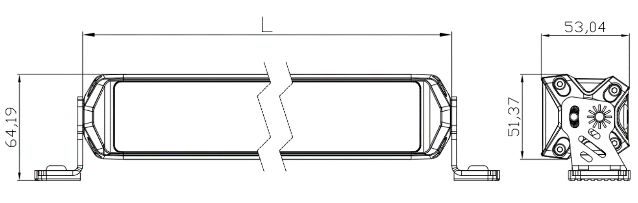 Светодиодная фара дальнего света РИФ 564 мм 80W LED