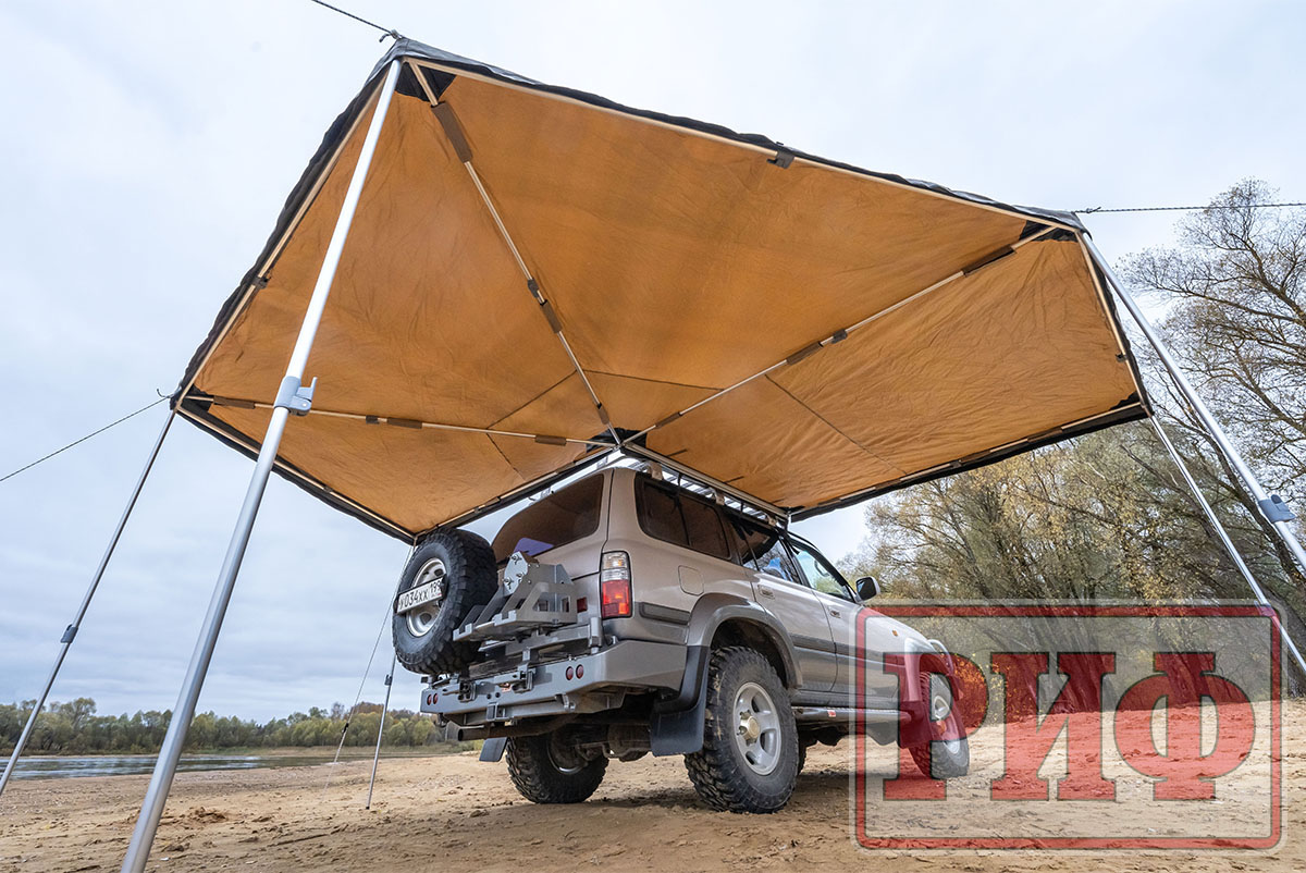 Маркиза автомобильная РИФ комбинированная (прямоугольная с веерной частью) 2,0х2,0 м (правая)