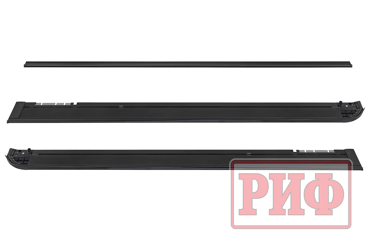 Крышка кузова РИФ для Mitsubishi L200 2024+, роллета раздвижная, алюминиевая, черная 1550x1533 мм