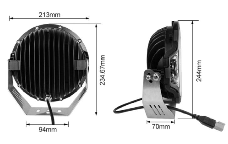Светодиодная фара комбинированного света AURORA 229 мм 205W