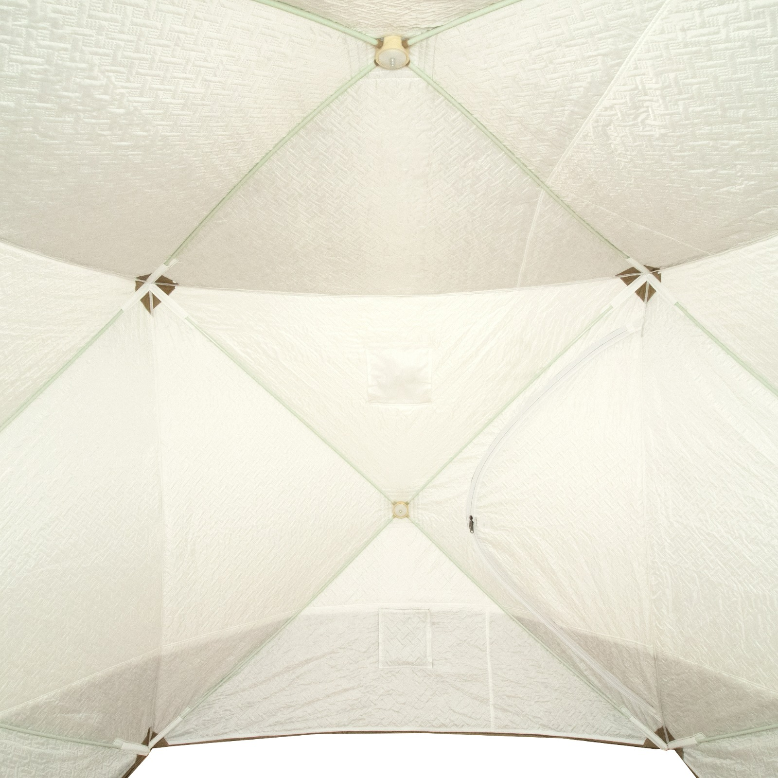 Палатка зимняя куб СЛЕДОПЫТ "Premium" 2,1х2,1 м, 3 слоя, 2 двери, цв. оливковый/белый