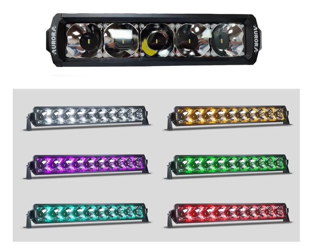 Светодиодная фара дальнего света AURORA 254 мм 75W с RGB подсветкой
