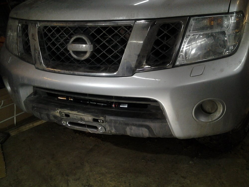Установочный комплект для лебёдки в штатный бампер Nissan Navara D40 2005-2014/Pathfinder R51 рестайл