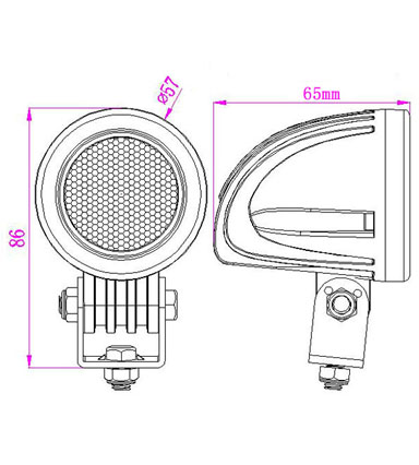 Светодиодная фара водительского света РИФ 57 мм 10W LED