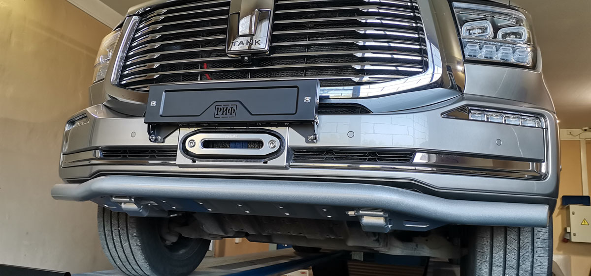 Бампер РИФ силовой передний/защита штатного бампера TANK 500 c защитой радиатора (устанавливается только с площадкой под лебёдку RIFT50-30000)