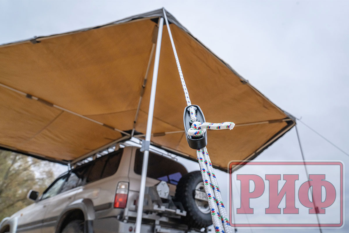 Маркиза автомобильная РИФ комбинированная (прямоугольная с веерной частью) 2,0х2,0 м (левая)