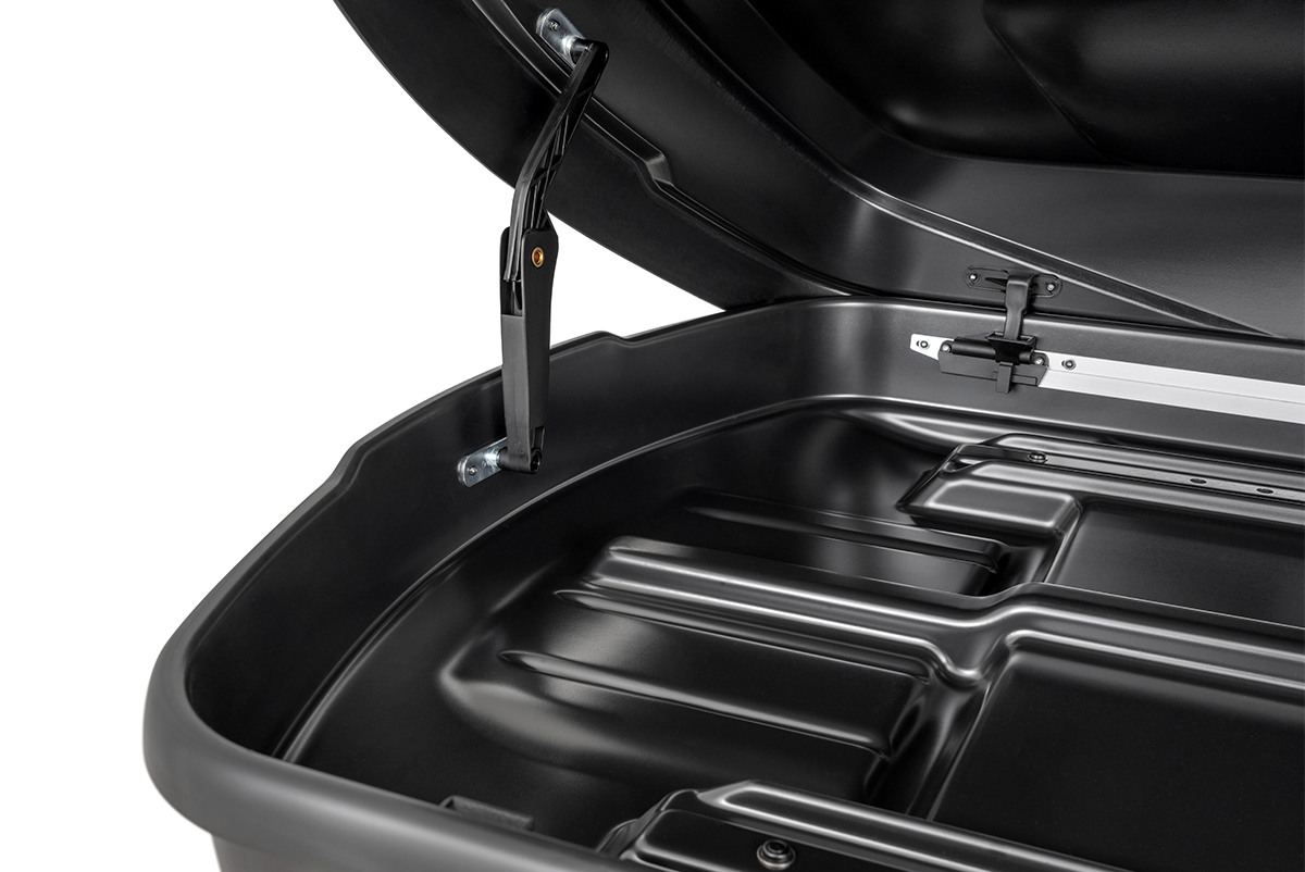 Бокс автомобильный на крышу Pentair RESORT 380 л черный глянец, двусторонний