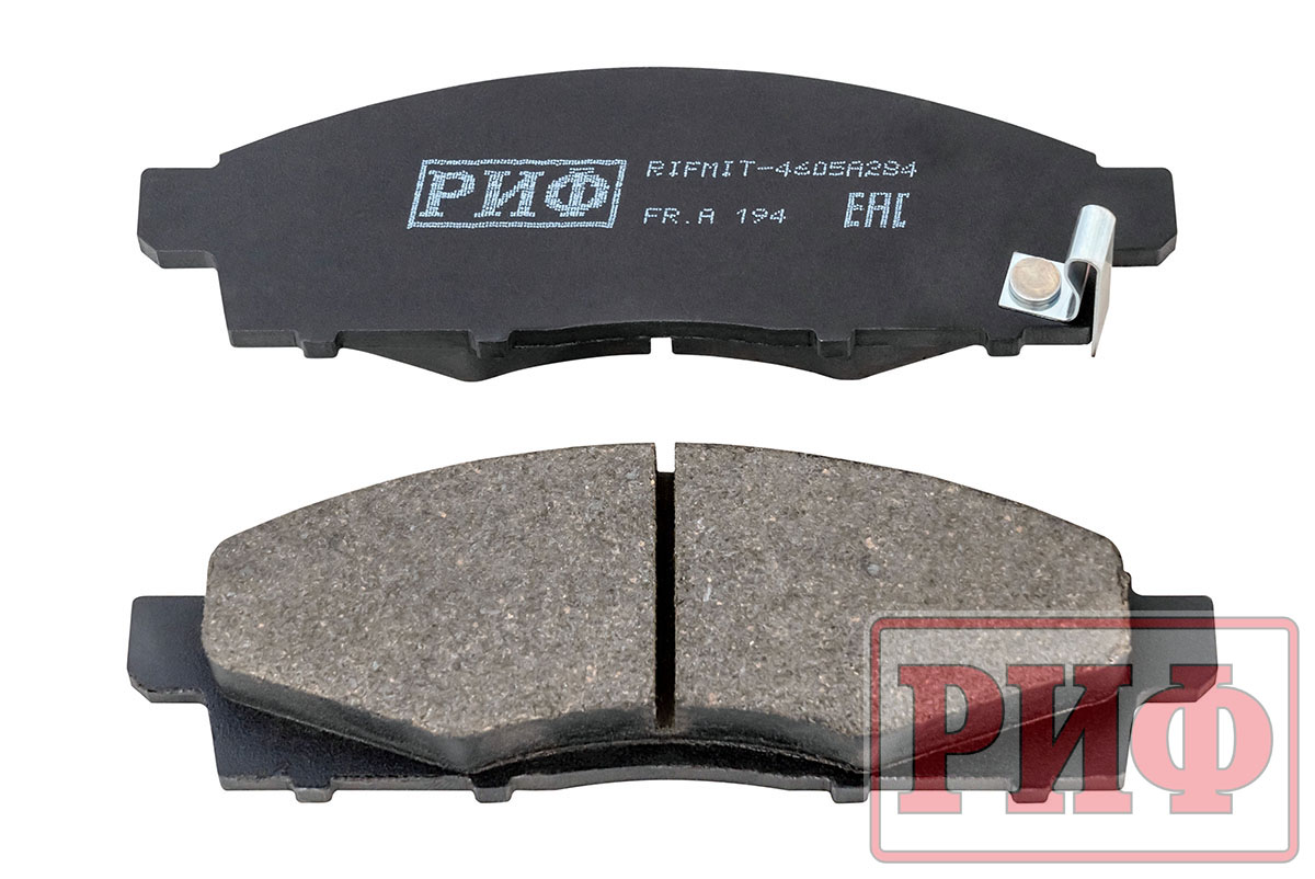 Колодки тормозные передние РИФ Mitsubishi L200 2005+, Pajero Sport 2008-2015 OEM 4605A284, 4605B233, 4605A198