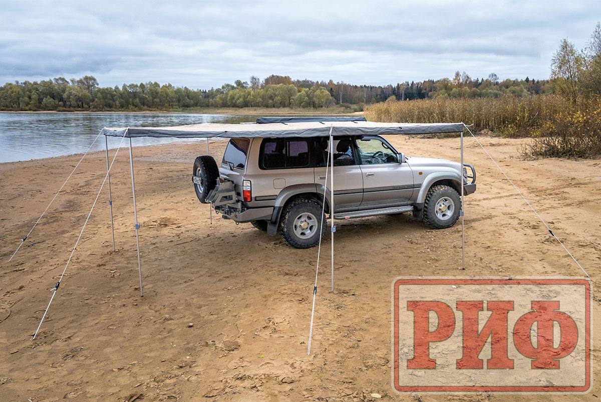 Маркиза автомобильная РИФ комбинированная (прямоугольная с веерной частью) 2,0х2,0 м (правая)