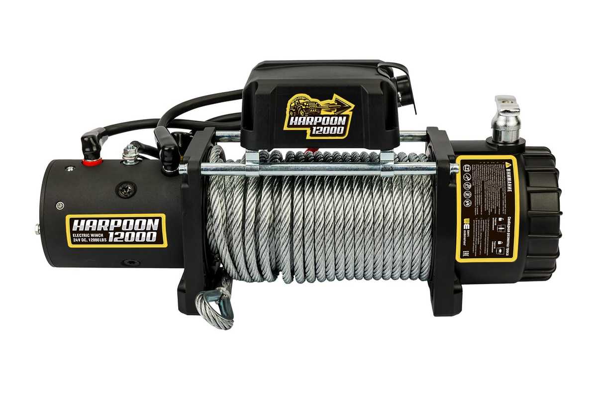 Лебёдка автомобильная электрическая 12000 (5433кг) (12V). (Стальной трос)