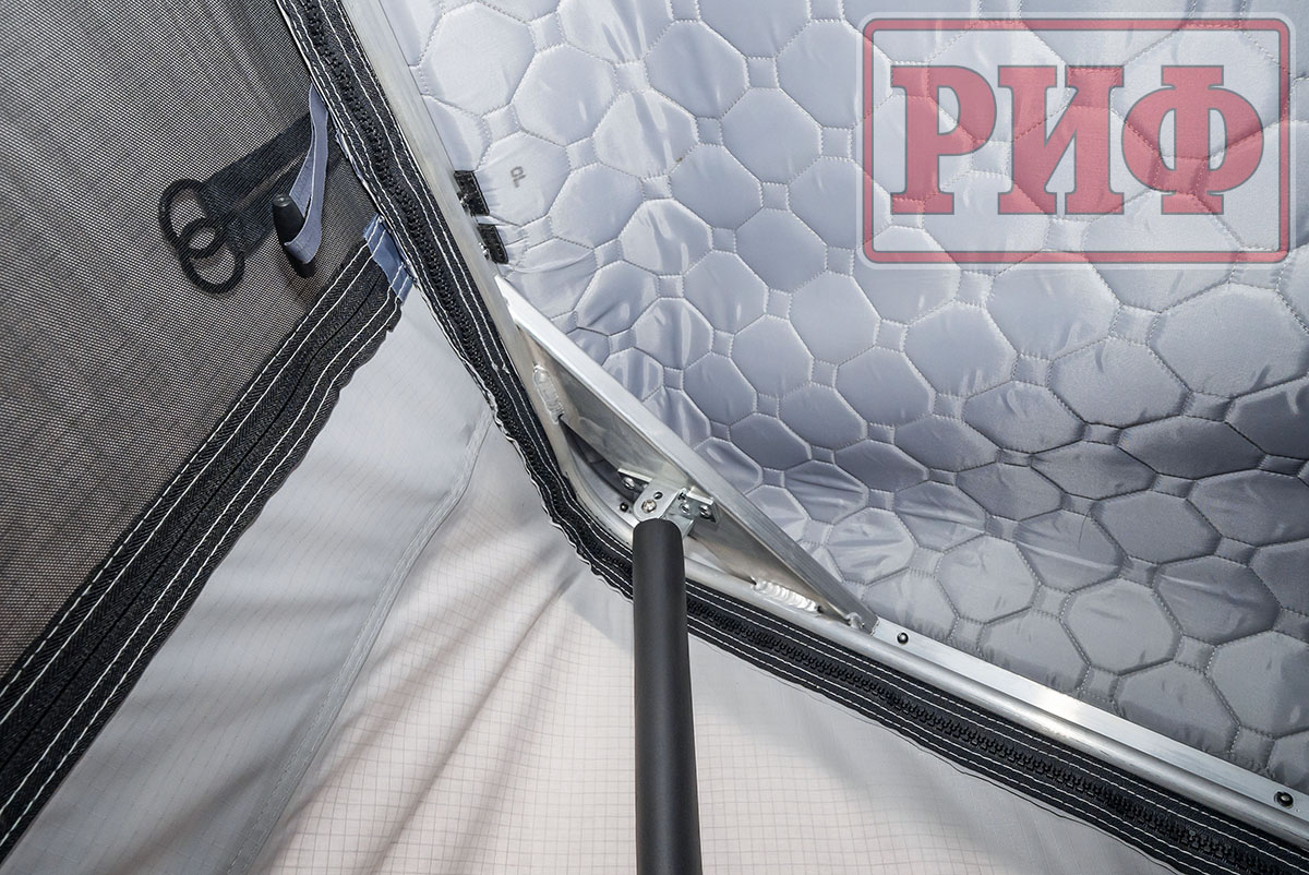 Палатка на крышу автомобиля РИФ Hard RT05-125W, корпус белый, тент светло-серый, 210х125х150