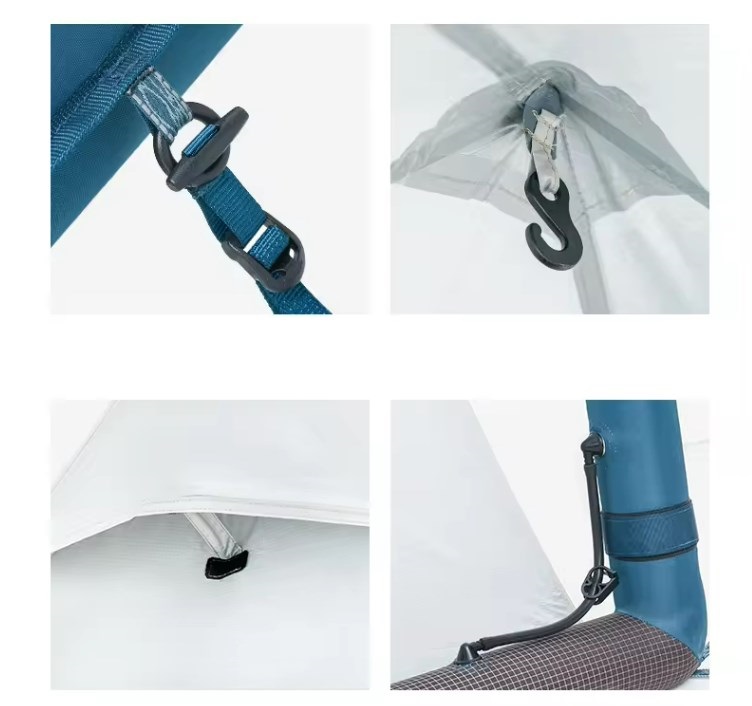 Палатка Naturehike Lingfeng Air 7.3 2-местная, быстросборная, надувной каркас, бело-голубая