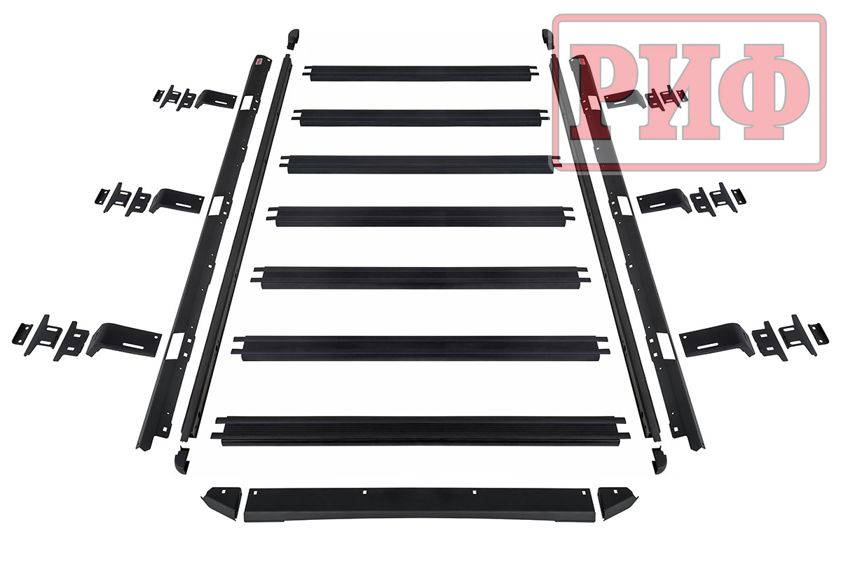 Багажник экспедиционный (платформа) алюминиевый РИФ 1350x1690 мм для Jeep Wrangler JL 2018+ (с крепежом)