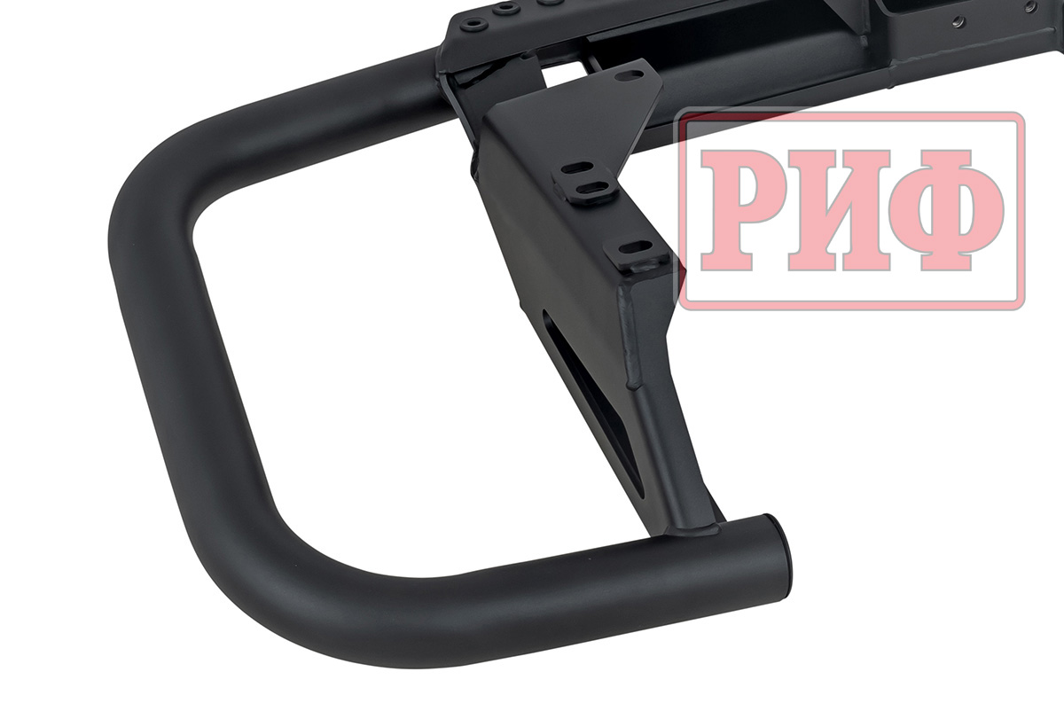 Бампер задний силовой/защита штатного бампера РИФ Toyota Land Cruiser 200 2007-2015 c квадратом под фаркоп