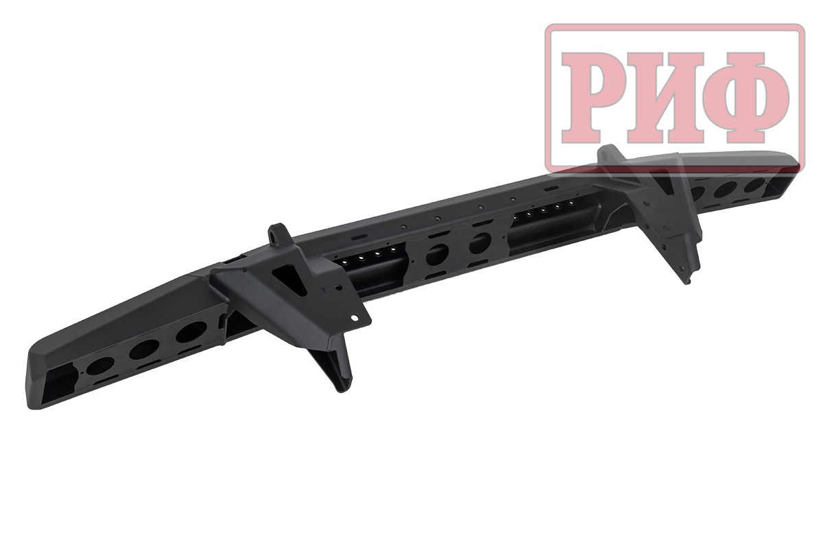 Бампер РИФ силовой задний для ГАЗ Соболь NN 4x4 с фонарями, возможностью установки фаркопа, стандарт