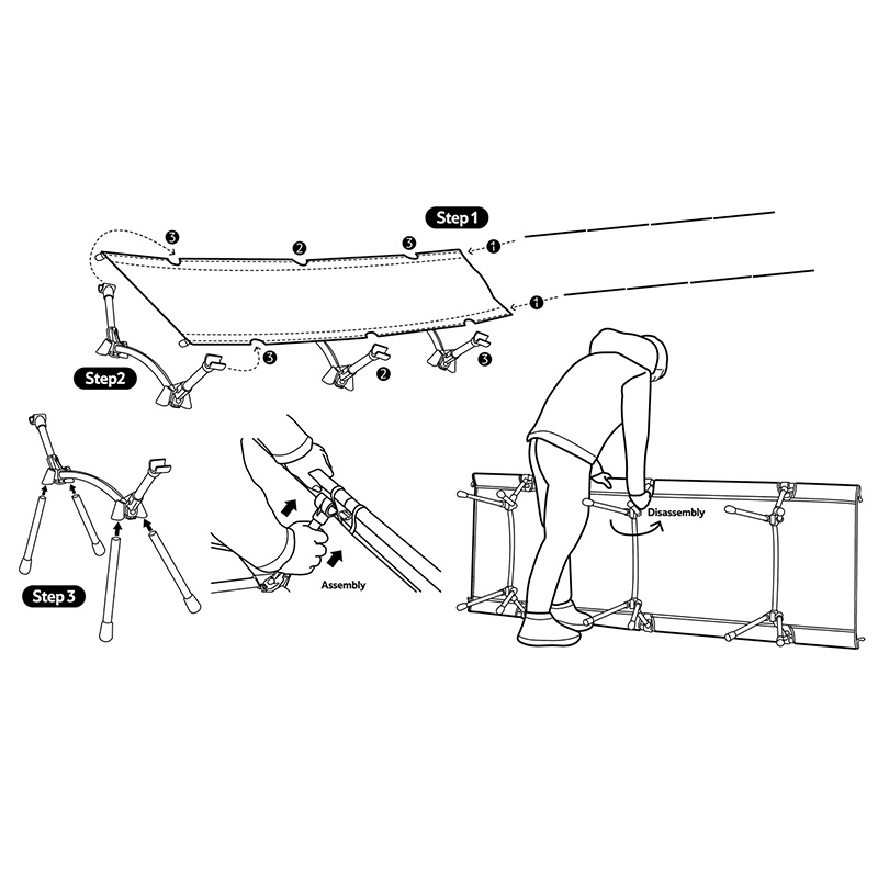 Раскладушка Naturehike XJC06 190х65х38 см, до 150 кг, хаки