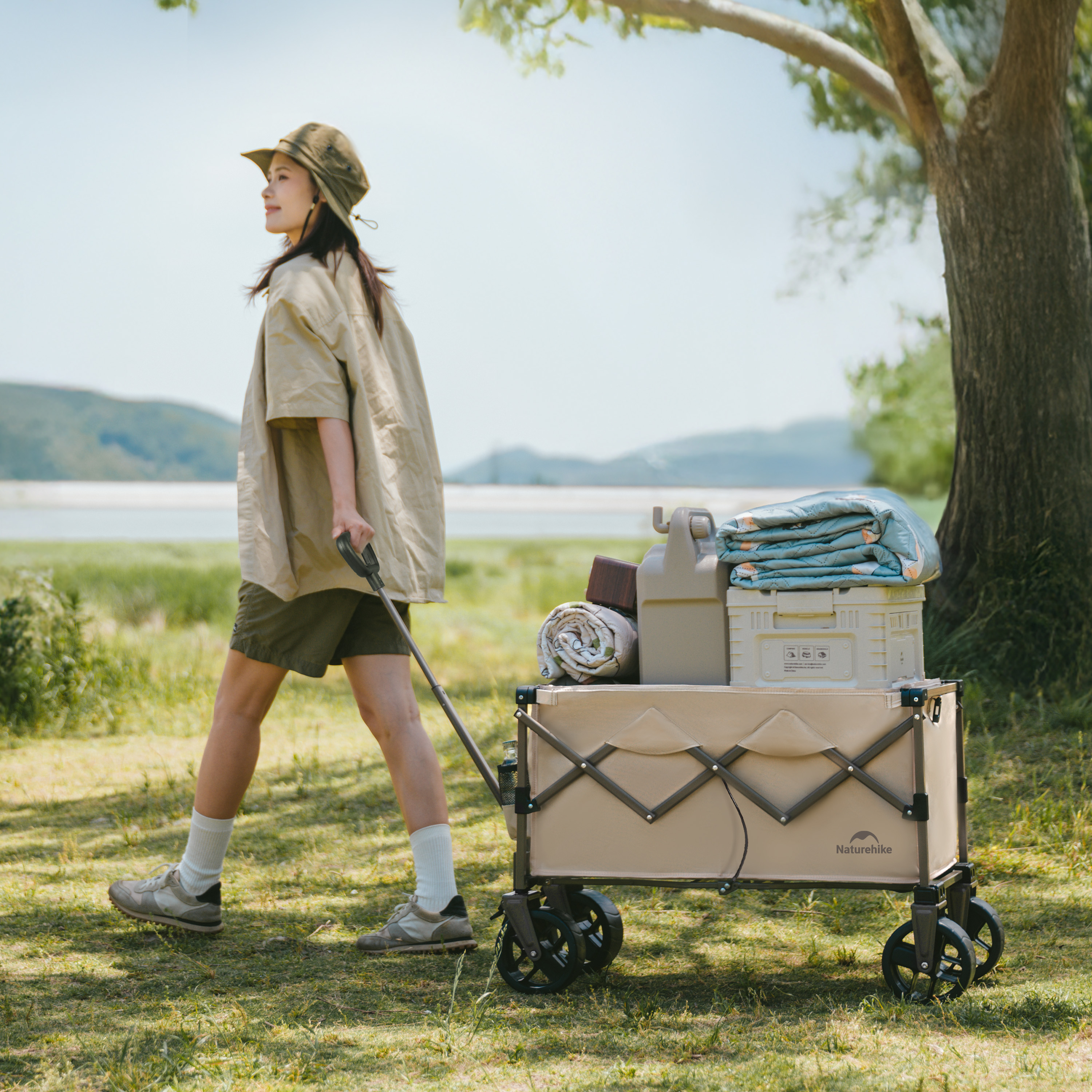 Тележка туристическая Naturehike Light 88х46х93 см, 100 л., черная