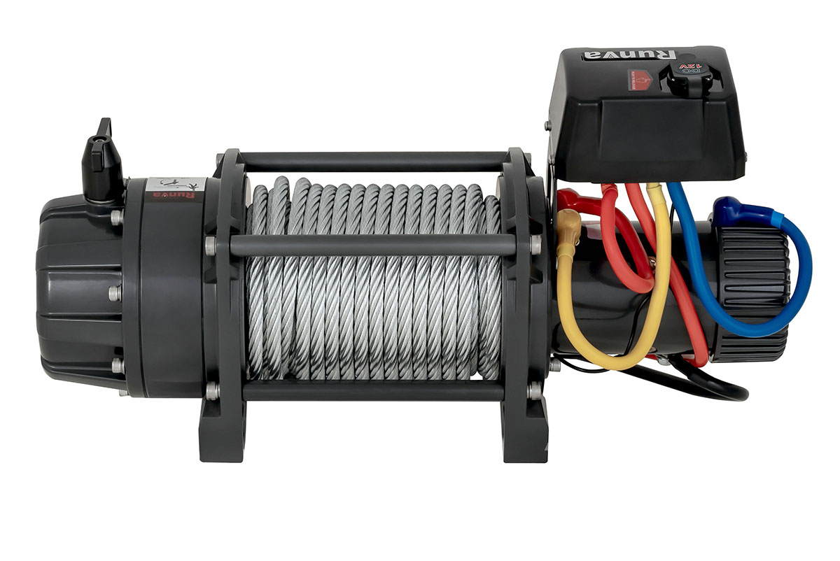 Лебёдка автомобильная электрическая 12V Runva EWB18000S влагозащищенная, стальной трос