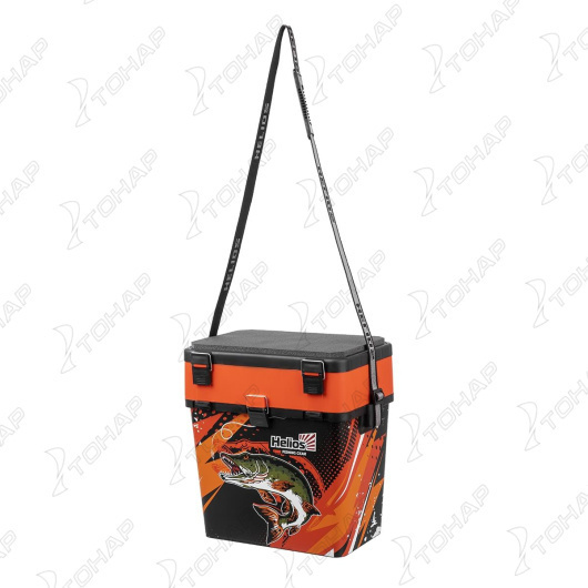 Ящик рыболовный зимний HELIOS PIKE, 19л, оранжевый