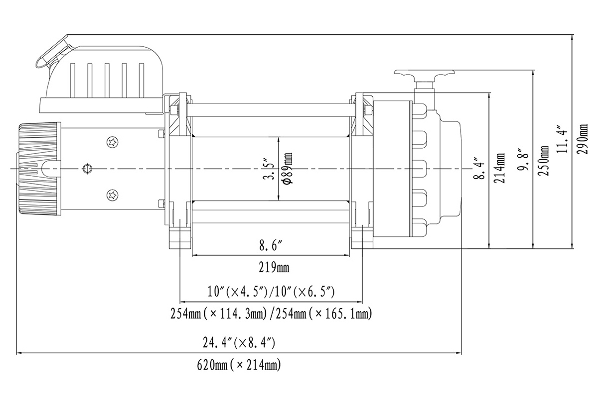 Лебёдка электрическая (индустр.) 24V Runva EWN17500U24V 7960 кг стальной трос
