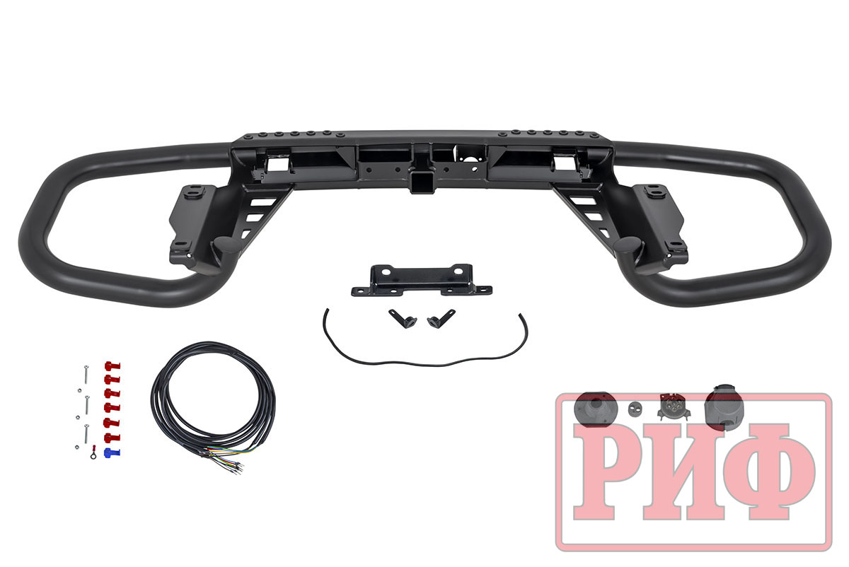 Бампер РИФ задний Toyota Land Cruiser Prado 150 c квадратом под фаркоп
