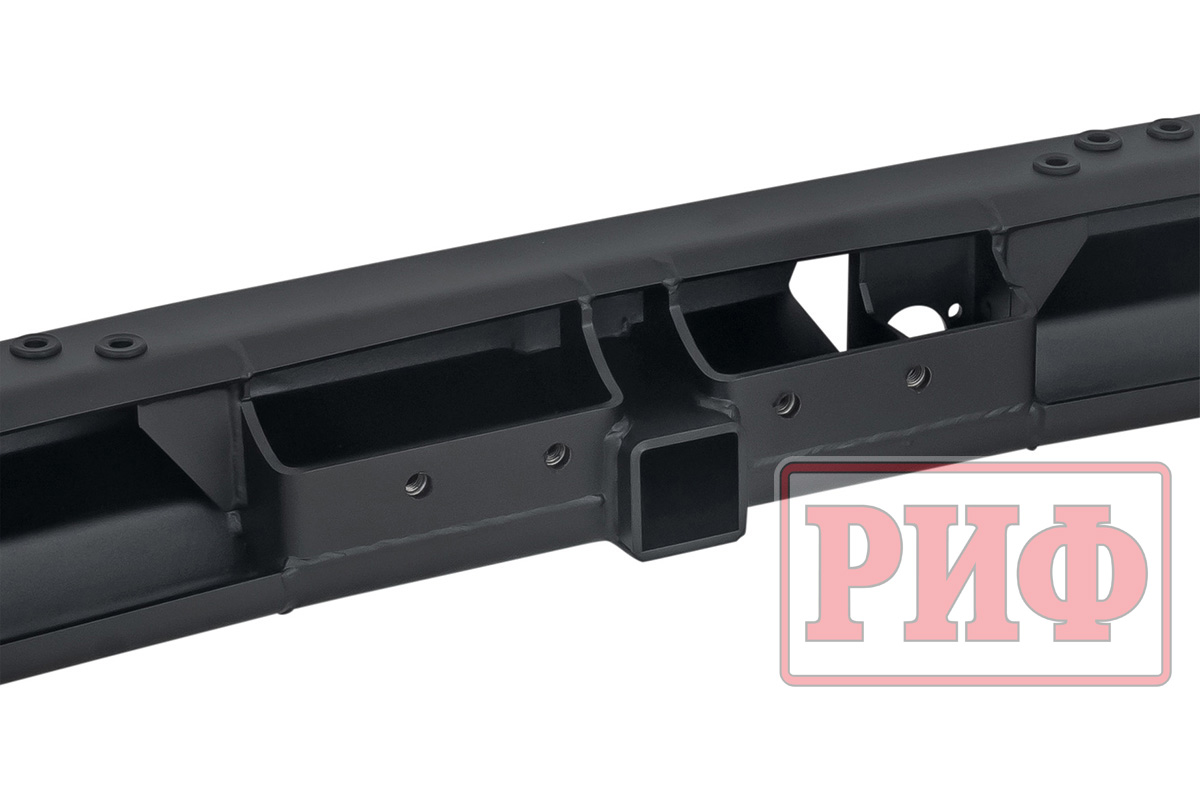 Бампер задний силовой/защита штатного бампера РИФ Toyota Land Cruiser 200 2007-2015 c квадратом под фаркоп