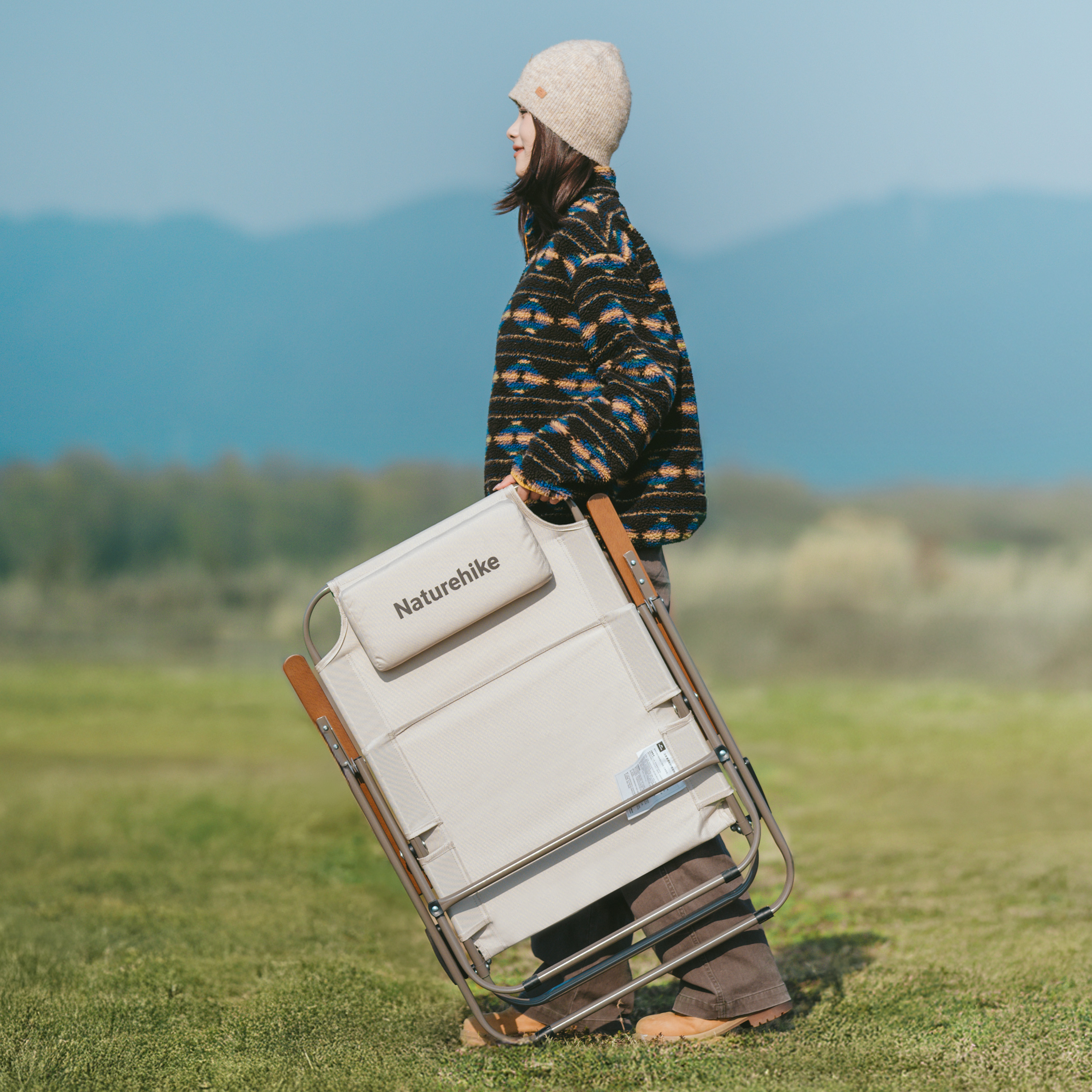 Кресло туристическое Naturehike Xing Wang T02, 88х73,5х60 см, складное, до 110 кг. бежевое