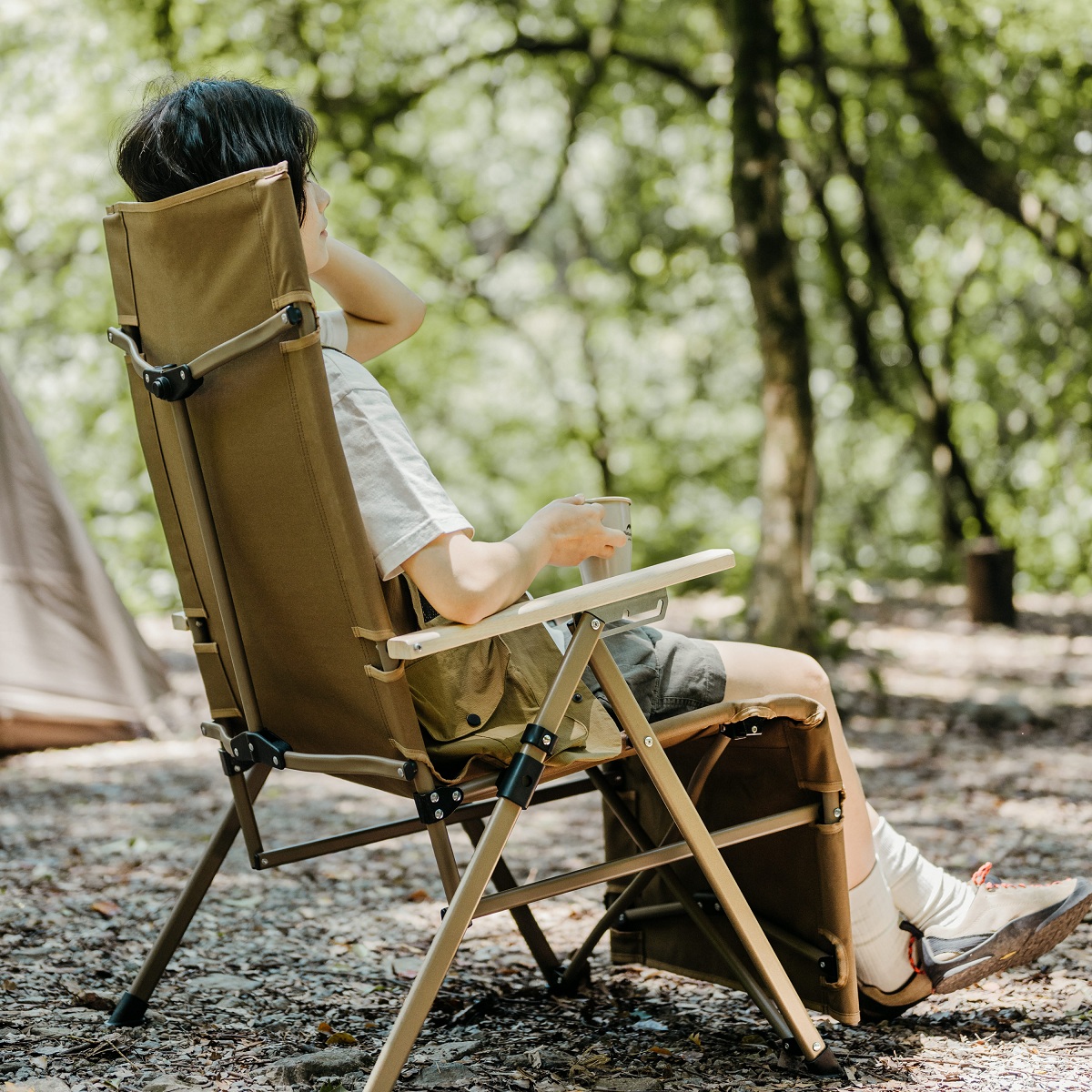 Кресло туристическое Naturehike Nightfall T08 складное, до 110 кг, коричневое