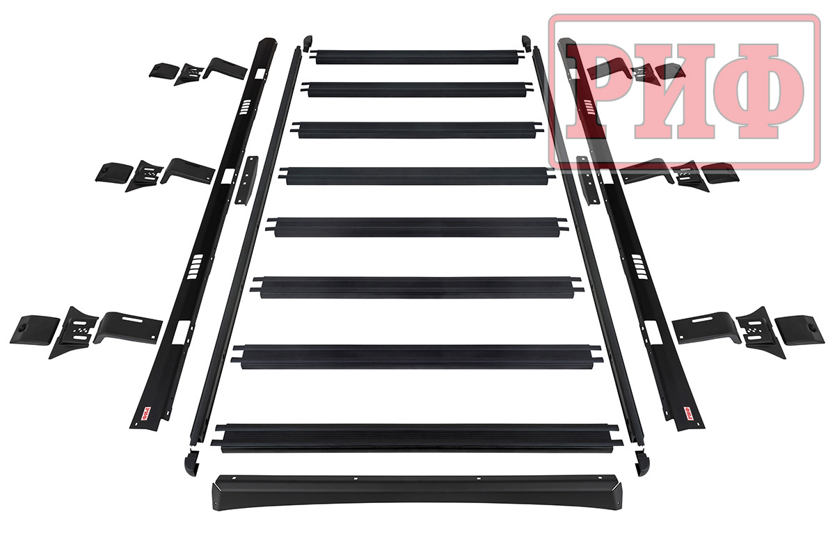 Багажник экспедиционный (платформа) алюминиевый РИФ 1250x2080 мм для Nissan Patrol Y61 2004+ (с крепежом)