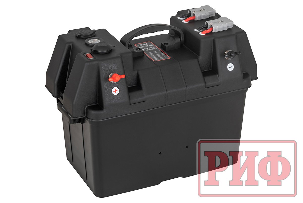 Бокс аккумуляторный 2xUSB, 1x12В, вольтметр с индикацией (424х251х306 мм)