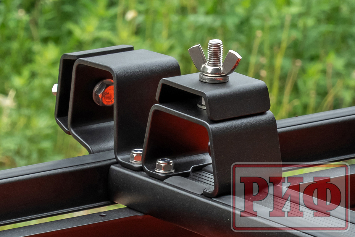 Кронштейны для верхнего крепления домкрата Hi-Jack к алюминиевому багажнику (платформе) РИФ