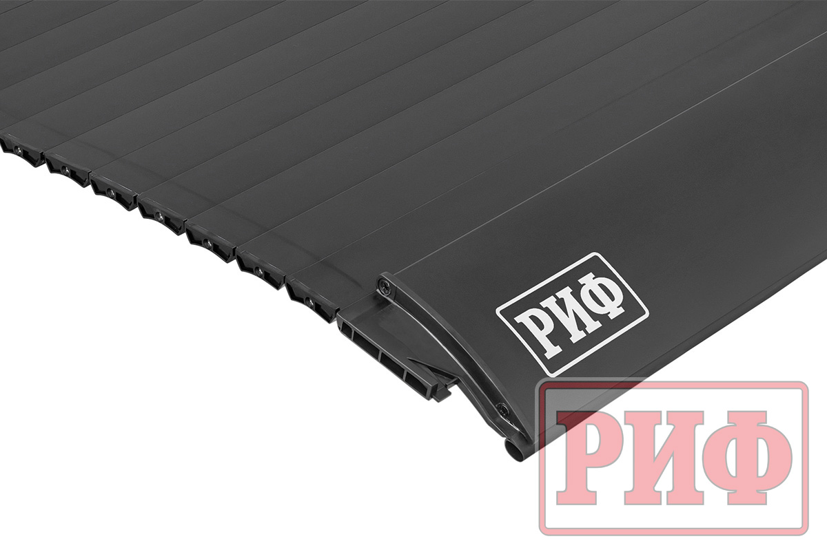 Крышка кузова РИФ для JAC T9, роллета раздвижная с электроприводом 1580х1620 мм, алюминиевая, черная