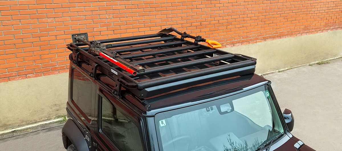 Багажник экспедиционный (платформа) алюминиевый РИФ 1250х1690 мм для Suzuki Jimny 2018+ (с крепежом)