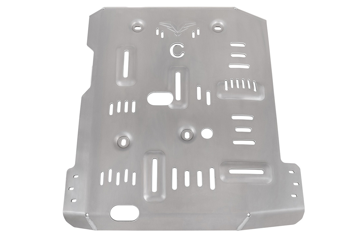 Защита Falcon радиатора, картера, РК, КПП для Toyota Land Cruiser 70 (дизель 2.8T/4.5T (2016-2023), со штатной лебедкой), алюм. 8 мм