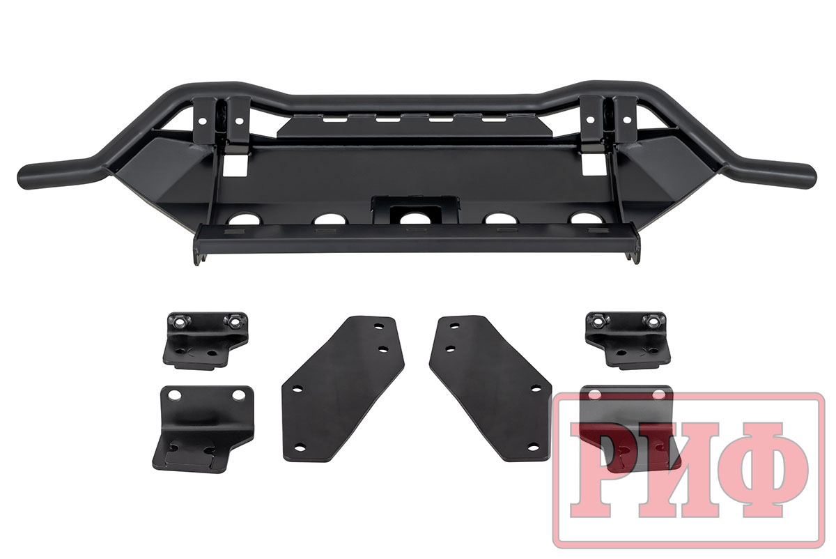 Бампер РИФ силовой передний/защита штатного бампера Lada Niva Travel с защитой радиатора