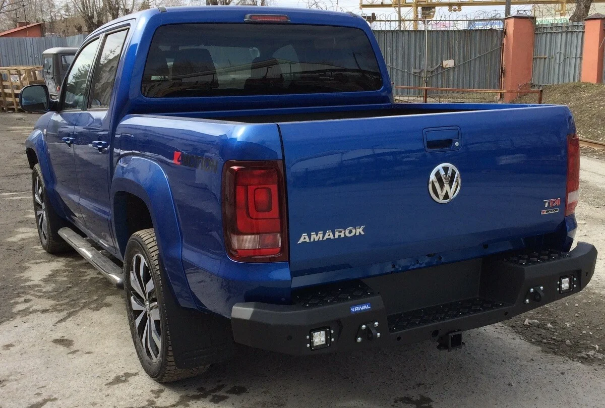 Задний силовой бампер VW AMAROK (2010-2016; 2016-2020) (черный)