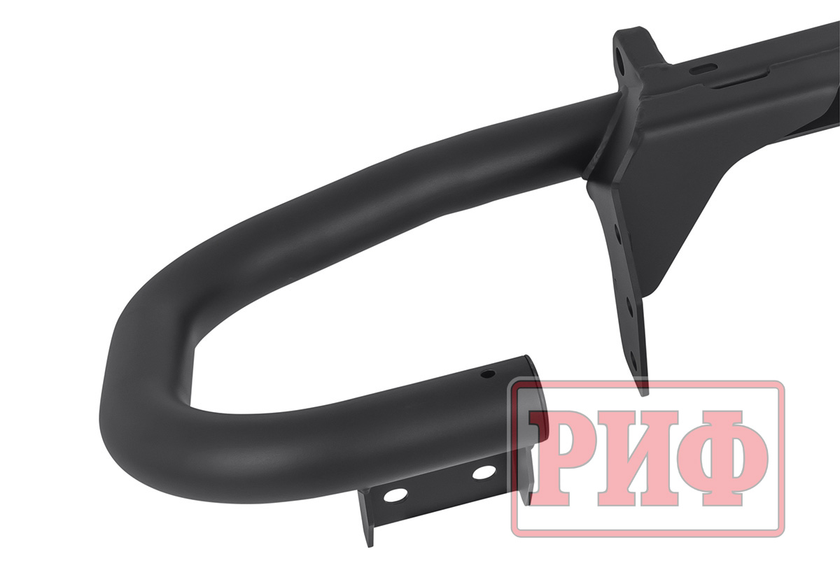 Бампер задний силовой/защита штатного бампера РИФ УАЗ Патриот 2015+ с квадратом под фаркоп, стандарт