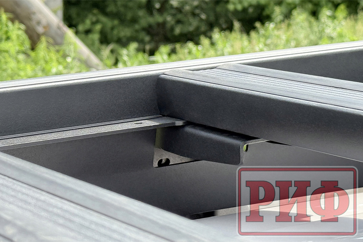 Багажник экспедиционный (платформа) алюминиевый РИФ 1250x2080 мм для Toyota Land Cruiser 80 (с крепежом)