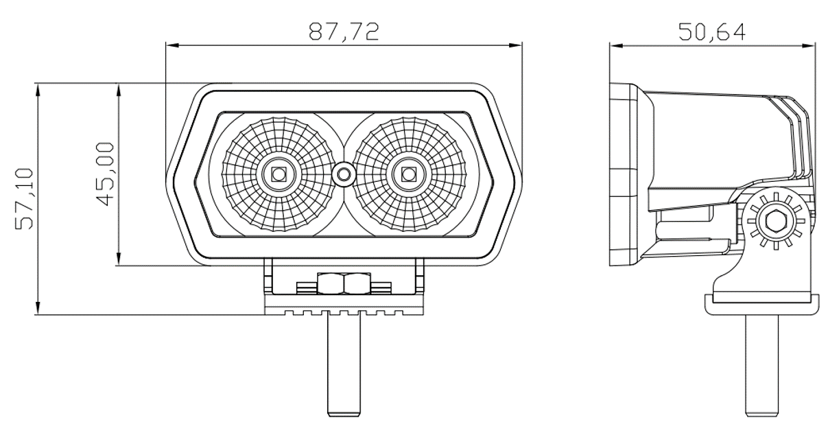 Светодиодная фара дальнего света РИФ 89 мм 20W LED