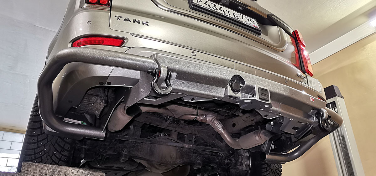 Бампер РИФ задний силовой/защита штатного бампера TANK 500 c квадратом под фаркоп