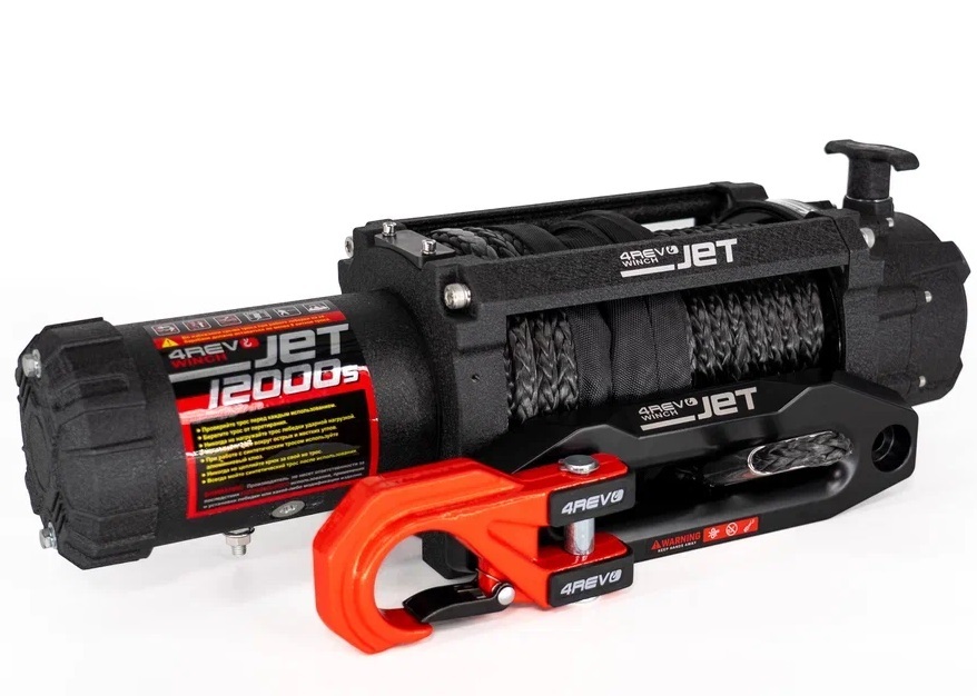 Лебедка автомобильная 4REVO JET 12000s 12В (Синтетический трос)