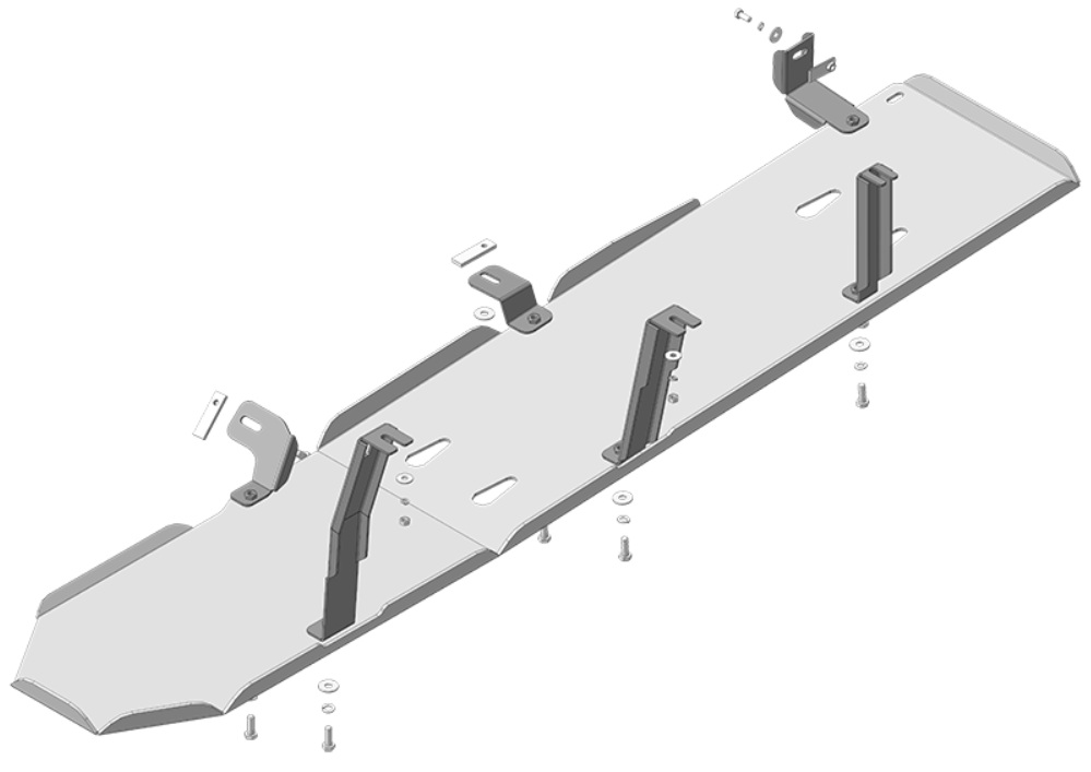 Защита топливного бака алюминиевая 5 мм RAM 1500 (2025 - )