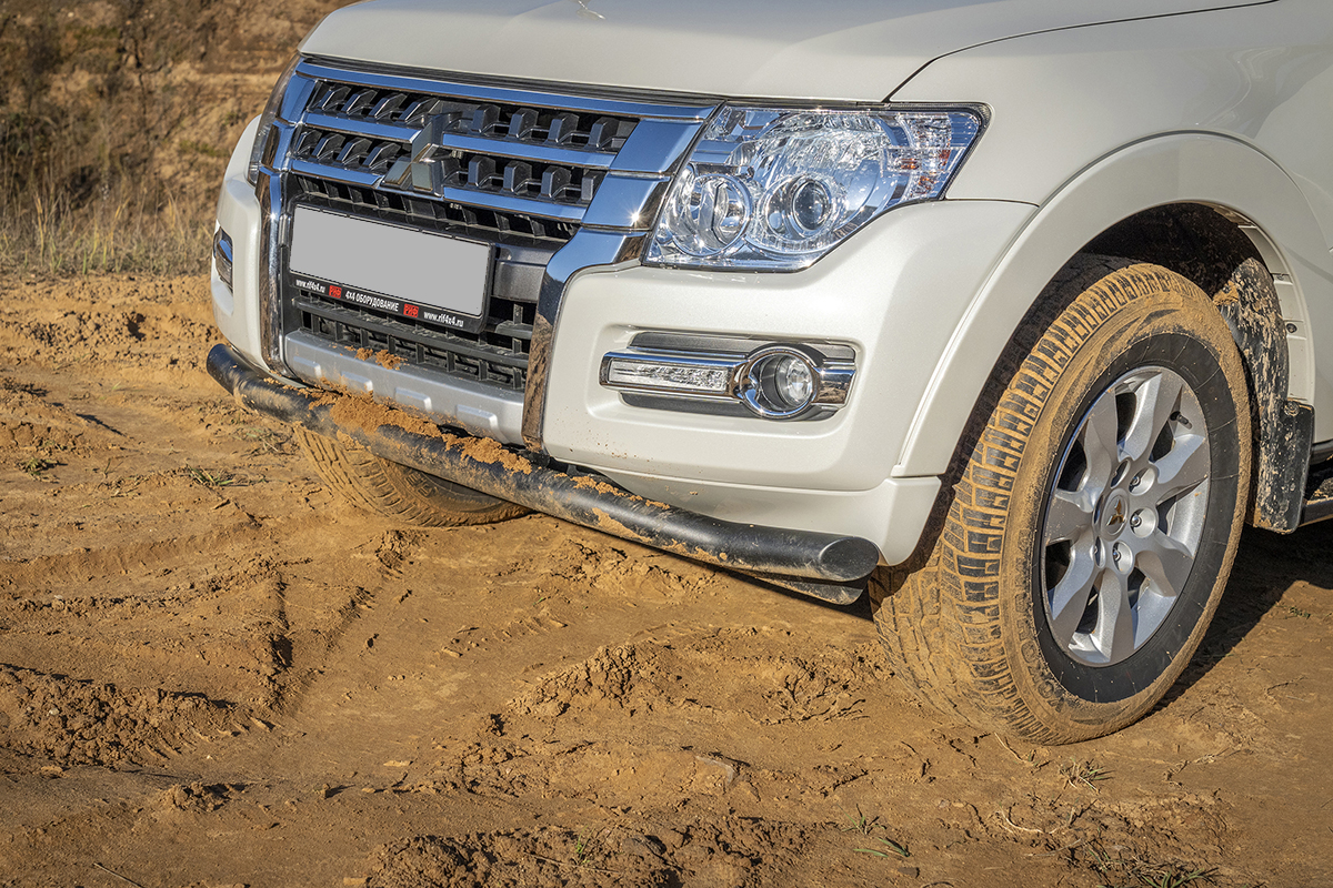 Бампер РИФ силовой передний Mitsubishi Pajero IV под площадку для лебёдки RIFPJR-30000 с защитой радиатора