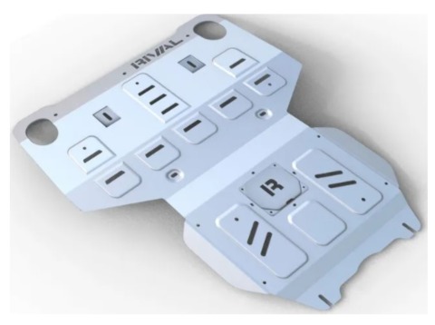 Защита картера (HILUX 2015-) AL 6 мм с лого для силового бампера RIVAL